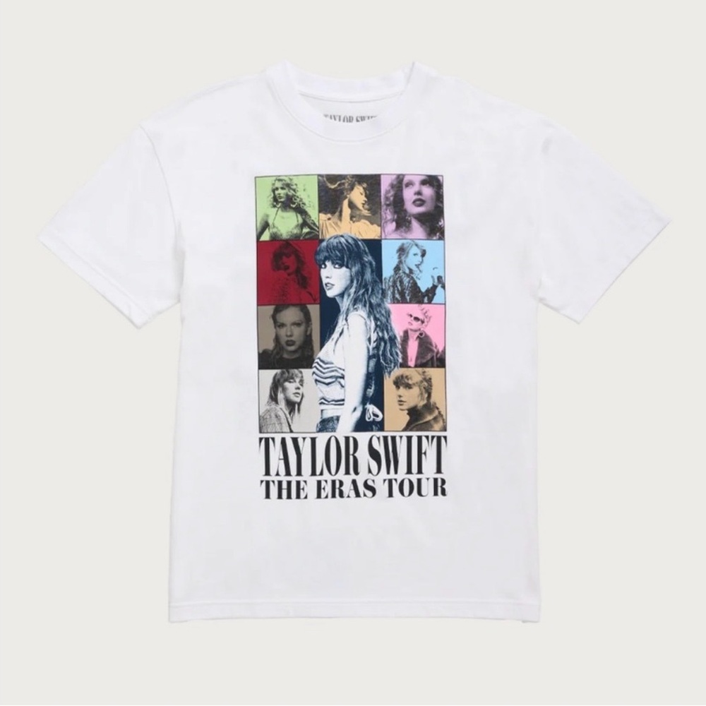 Taylor Swift White 'The Eras Tour' Short Sleeve Tee - Unisex Size Small